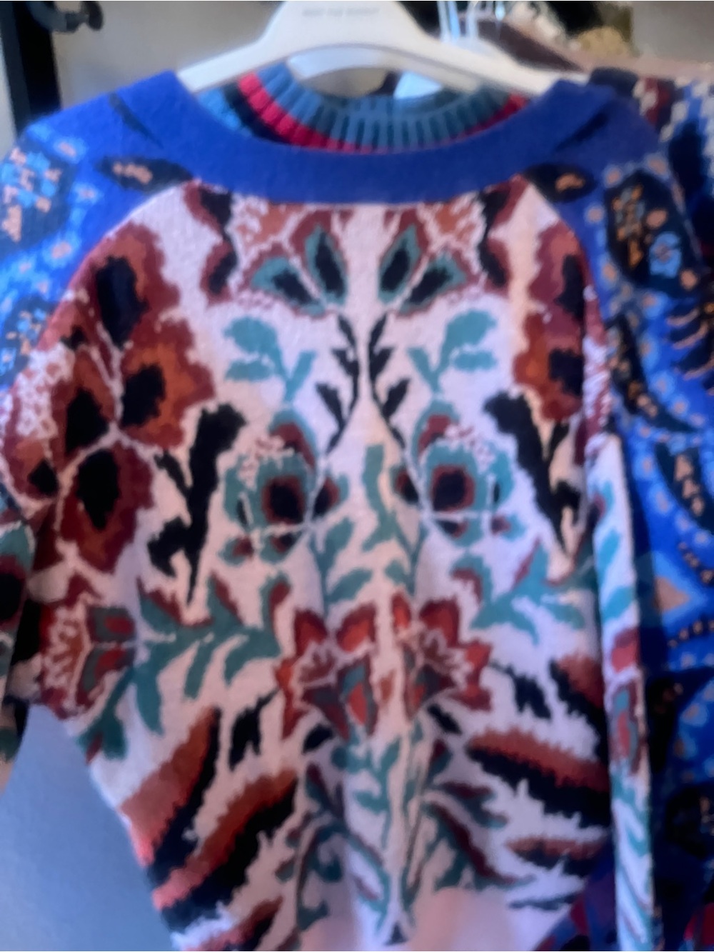 Farm Rio bold Button Cardigan Sweater floral with pink contrast on back - Picture 7 of 9